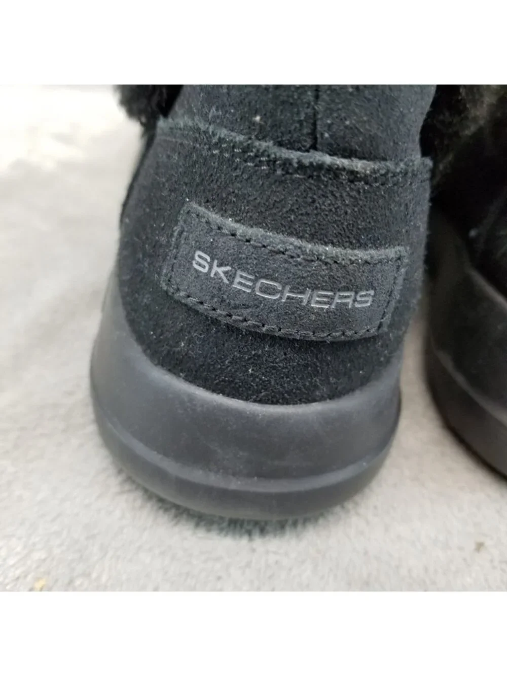 Skechers Shoes Womens Size 9 On The Go Black Suede Faux Fur Lined Boots *Read*